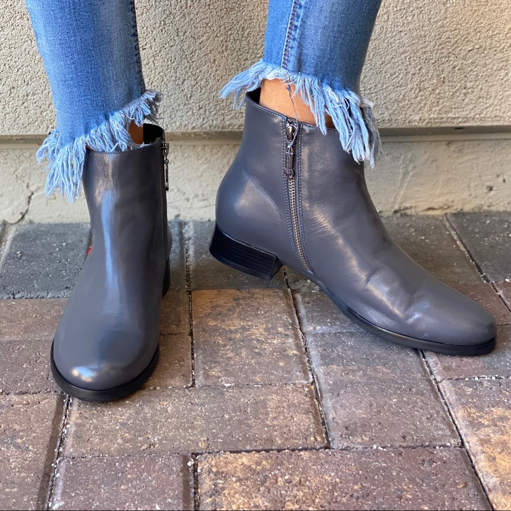 Charcoal Nubuck Napa Leather Chelsea Ankle Boots - Picture 6 of 10